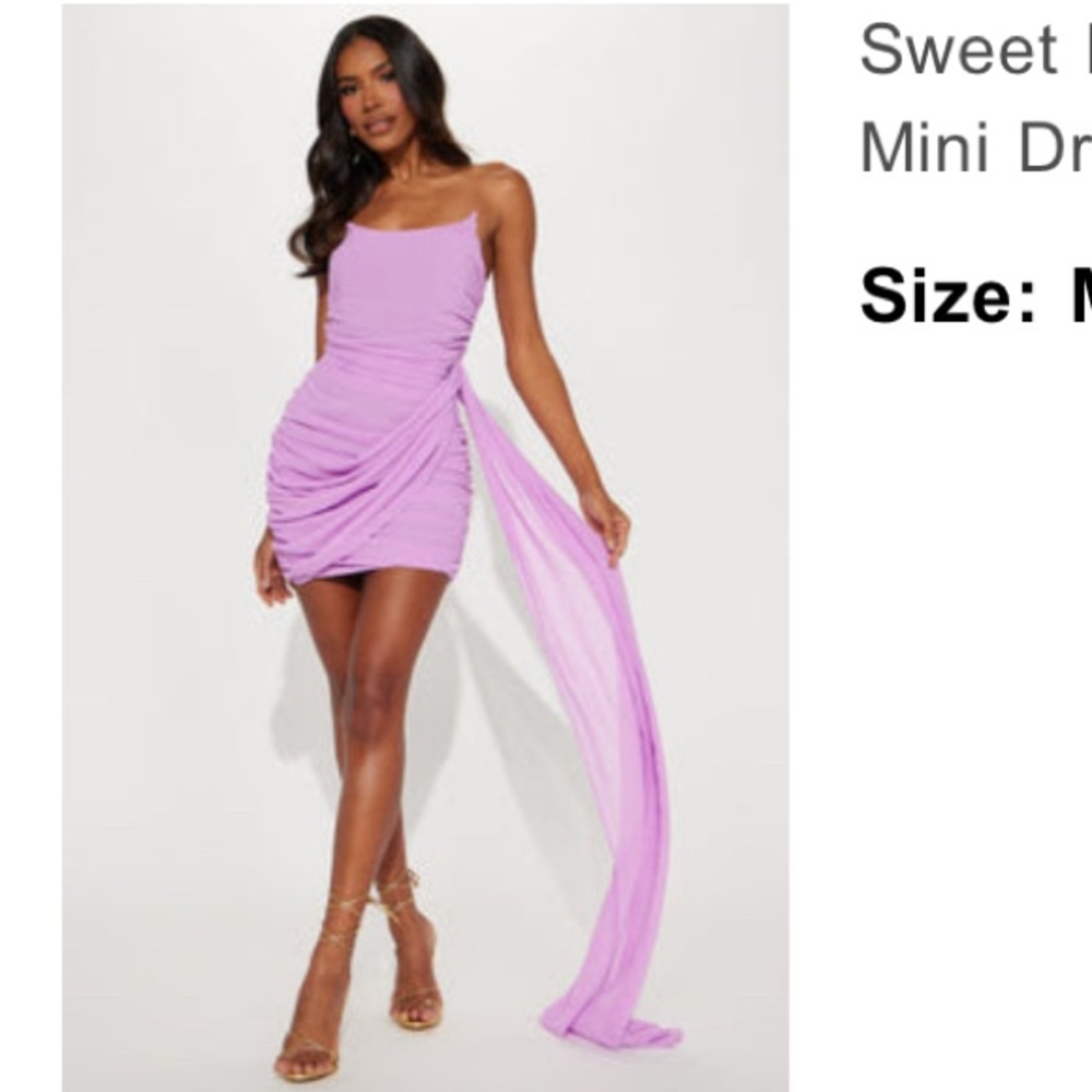 Elegant Lavender Draped Mini Dress